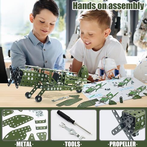 Metal Plane Toy, 318pcs Model Airplane Kits, Buildable Airplane Toy for Kids, Boys and Girls, Ages 8+ 8-12 8-13, Fighter Jet Building Set for 8 9 10 11 12 13 14 15 Year Old, Birthday Gifts for Adults in Saudi Arabia