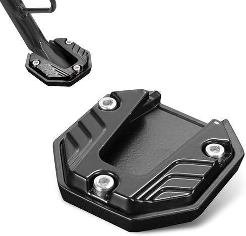 Motorcycle Kickstand, Anti-slip Kickstand Pad, Anti-Sink Extension Side Stand Foot Pad, Electric Motorcycle Universal Footrests Enlarged Bottom (Black) in Saudi Arabia
