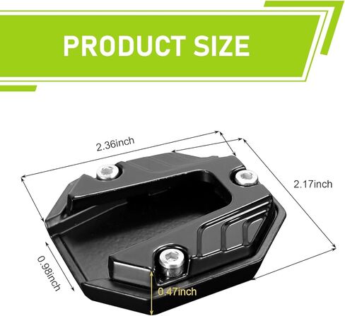 Motorcycle Kickstand, Anti-slip Kickstand Pad, Anti-Sink Extension Side Stand Foot Pad, Electric Motorcycle Universal Footrests Enlarged Bottom (Black) in Saudi Arabia