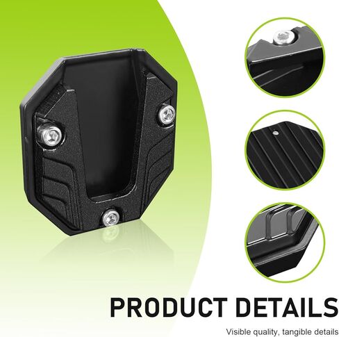 Motorcycle Kickstand, Anti-slip Kickstand Pad, Anti-Sink Extension Side Stand Foot Pad, Electric Motorcycle Universal Footrests Enlarged Bottom (Black) in Saudi Arabia