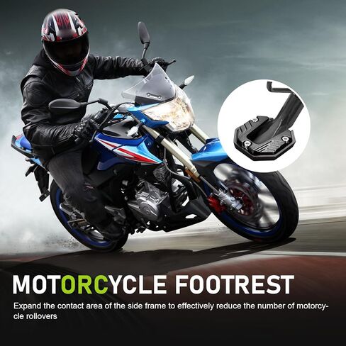 Motorcycle Kickstand, Anti-slip Kickstand Pad, Anti-Sink Extension Side Stand Foot Pad, Electric Motorcycle Universal Footrests Enlarged Bottom (Black) in Saudi Arabia