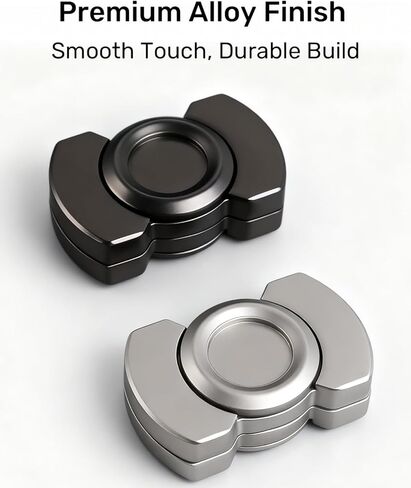 ألعاب فيدجيت معدنية 3 في 1 للبالغين - لعبة فيدجيت سلايدر كليكر مع دوران سلس وثابت، لعبة فيدجيت للمكتب الصغير لتخفيف التوتر، سبيكة زنك ممتازة، أسود in Kuwait