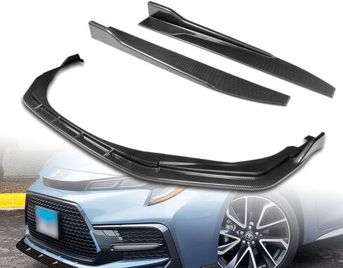 5pcs Combo Front Bumper Body Kit Lip + Side Skirt Extensions Diffuser Compatible with 2020-2025 Toyota Corolla XSE/SE Model Only (Painted Black) in Saudi Arabia