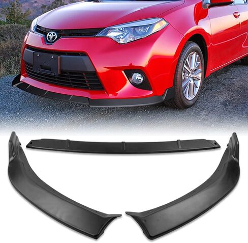 Q1-TECH, 9-Piece Front Bumper Lip & Side Skirt Extensions Diffuser Compatible with 2014-2016 Toyota Corolla Base/L/LE Model Only, Front Lip Spoiler Air Chin Body Splitter ABS (Painted Carbon) in Saudi Arabia