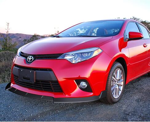 Q1-TECH, 9-Piece Front Bumper Lip & Side Skirt Extensions Diffuser Compatible with 2014-2016 Toyota Corolla Base/L/LE Model Only, Front Lip Spoiler Air Chin Body Splitter ABS (Painted Carbon) in Saudi Arabia