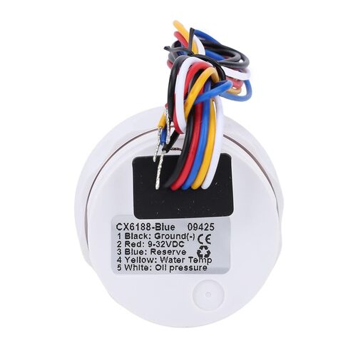 Triple Gauge Set, 52mm Water Temp Oil Pressure Voltmeter Digital Gauge with Backlight, Car Marine AUTO Gauge for Cars Ships Boats Truck Motorcycle (White Dial Silver Cover) in Kuwait