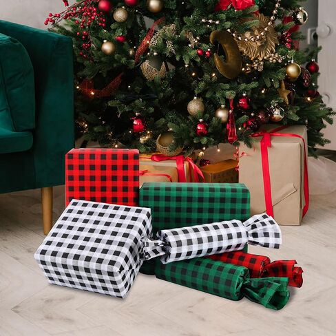 BEISHIDA Christmas Gingham Tissue Paper Bulk，Green and Blue Buffalo Plaid Wrapping Tissue Paper for Gift Bags, 14 x 20 Inch Gift Wrap for Christmas Party DIY Crafts Decor Holiday Flowers-50pcs in Saudi Arabia