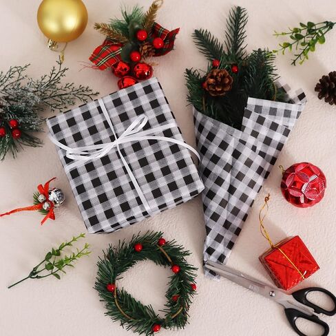 BEISHIDA Christmas Gingham Tissue Paper Bulk，Green and Blue Buffalo Plaid Wrapping Tissue Paper for Gift Bags, 14 x 20 Inch Gift Wrap for Christmas Party DIY Crafts Decor Holiday Flowers-50pcs in Saudi Arabia