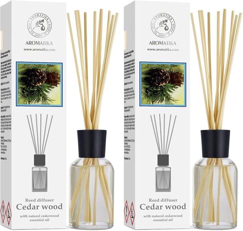Cedarwood diffuser with natural essential cedarwood oil, 100ml, Scented Reed Diffuser- best for Aromatherapy, SPA, Home, Kitchen, Bath, Office, room air fresheners, Cedarwood diffuser from AROMATIKA in Kuwait