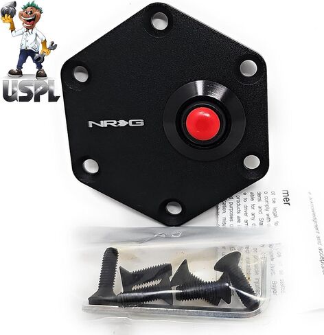 New NRG Innovations hexagonal Style Black Ring W/Horn Button STR-600BK + U.S. Performance Lab Sticker in Saudi Arabia