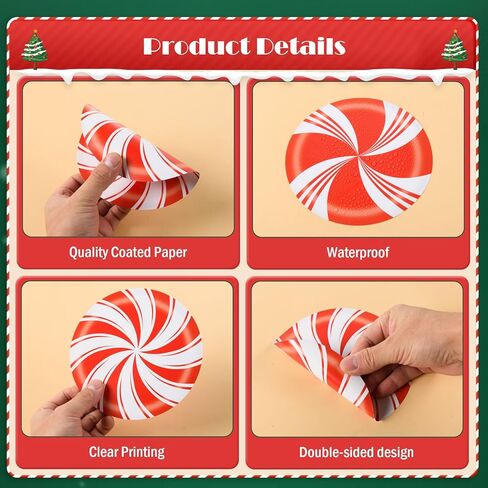 MixTeach 120 Pieces Christmas Candy Cutouts Paper Peppermint Candies Die cuts 6 Inches Sweet Candyland Wall Decor with Glue Points for Classroom School Bulletin Board Xmas Winter Holiday Party in Saudi Arabia