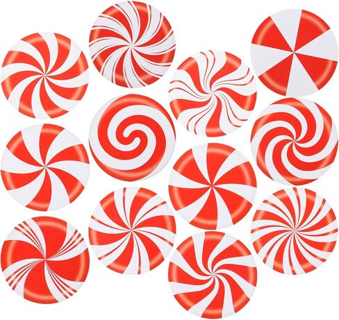 MixTeach 120 Pieces Christmas Candy Cutouts Paper Peppermint Candies Die cuts 6 Inches Sweet Candyland Wall Decor with Glue Points for Classroom School Bulletin Board Xmas Winter Holiday Party in Saudi Arabia
