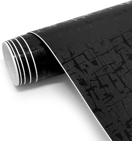 Black Forged Carbon Fiber Vinyl Wrap for Cars, Self Adhesive Bubble Free Gloss Car Wrap Vinyl Roll DIY Auto Decal Film for Interior and Exterior (Yama Textured, 1ft x 10ft) in Saudi Arabia