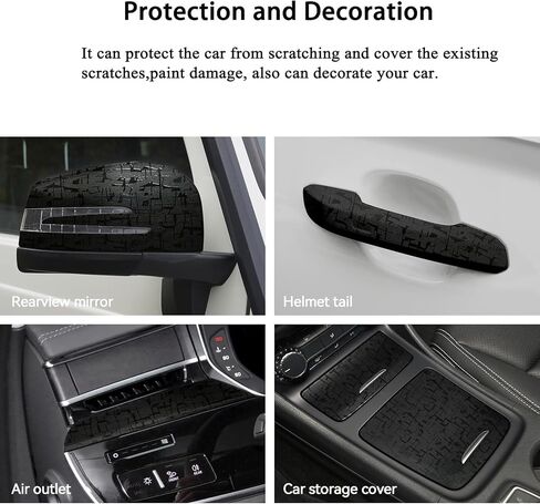 Black Forged Carbon Fiber Vinyl Wrap for Cars, Self Adhesive Bubble Free Gloss Car Wrap Vinyl Roll DIY Auto Decal Film for Interior and Exterior (Yama Textured, 1ft x 10ft) in Saudi Arabia