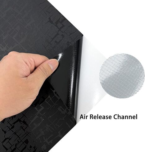 Black Forged Carbon Fiber Vinyl Wrap for Cars, Self Adhesive Bubble Free Gloss Car Wrap Vinyl Roll DIY Auto Decal Film for Interior and Exterior (Yama Textured, 1ft x 10ft) in Saudi Arabia