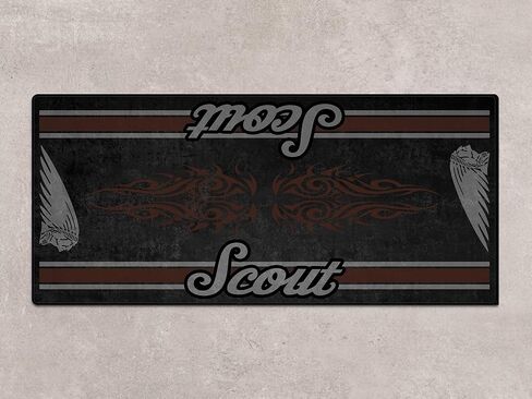 سجادة انتظار السيارات Wibeart للدراجات النارية Scout Bobber، سجادة العرض والحفرة، سجادة عرض المرآب غير قابلة للانزلاق قابلة للغسل، سجادة (دخان أسود، 86.6 × 39.4/220 × 100 سم) in Kuwait