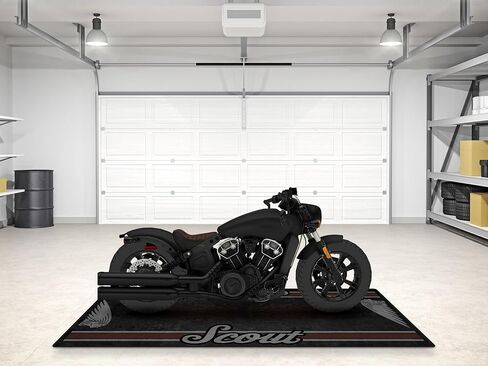 سجادة انتظار السيارات Wibeart للدراجات النارية Scout Bobber، سجادة العرض والحفرة، سجادة عرض المرآب غير قابلة للانزلاق قابلة للغسل، سجادة (دخان أسود، 86.6 × 39.4/220 × 100 سم) in Kuwait