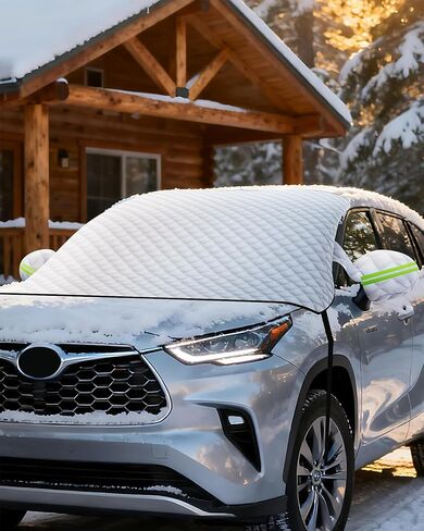 Winter Windshield Covers for Ice and Snow&Winter Car Essentials, Magnetic Car Anti-Snow Cover, Snow Windshield Cover Automotive Exterior Accessories，Free Car Snow Shovel, Towel, and Gloves. in Saudi Arabia