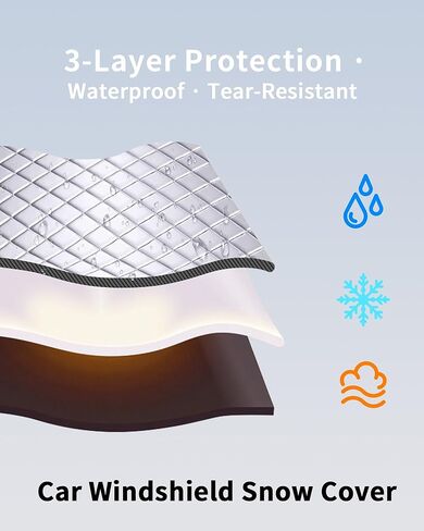 Winter Windshield Covers for Ice and Snow&Winter Car Essentials, Magnetic Car Anti-Snow Cover, Snow Windshield Cover Automotive Exterior Accessories，Free Car Snow Shovel, Towel, and Gloves. in Saudi Arabia