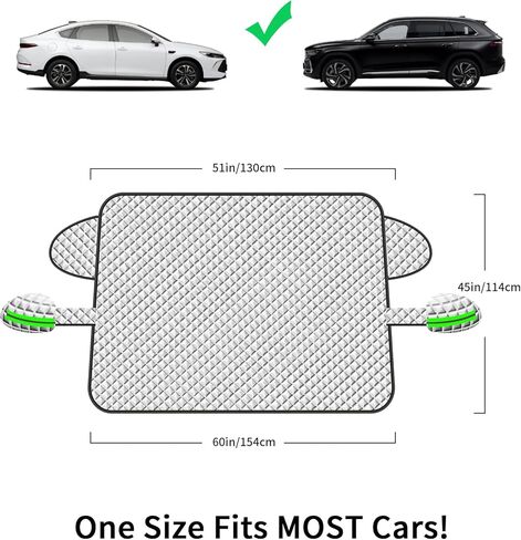 Winter Windshield Covers for Ice and Snow&Winter Car Essentials, Magnetic Car Anti-Snow Cover, Snow Windshield Cover Automotive Exterior Accessories，Free Car Snow Shovel, Towel, and Gloves. in Saudi Arabia
