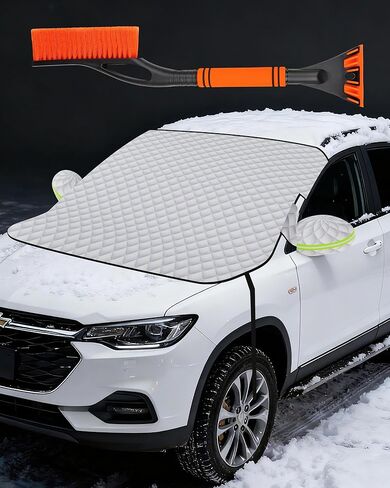 Winter Windshield Covers for Ice and Snow&Winter Car Essentials, Magnetic Car Anti-Snow Cover, Snow Windshield Cover Automotive Exterior Accessories，Free Car Snow Shovel, Towel, and Gloves. in Saudi Arabia