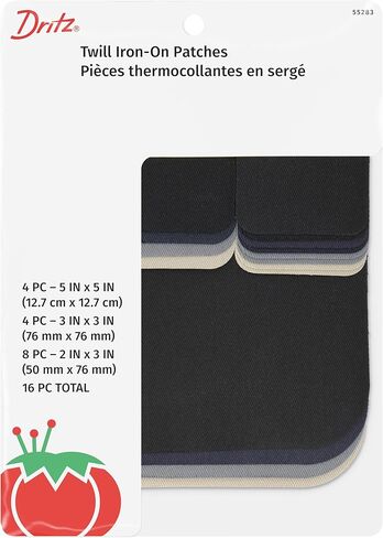 Dritz 5 by 5-Inch Iron on Twill Patches, 2-Pack, White in Saudi Arabia