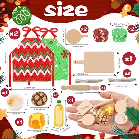 CCINEE 15pcs Christmas Elf Doll Cooking Accessories, Mini Elf Dolls Baker Outfit Aprons Miniature for Baking Xmas Dollhouse Decorations for Kids in Saudi Arabia