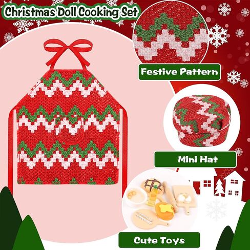 CCINEE 15pcs Christmas Elf Doll Cooking Accessories, Mini Elf Dolls Baker Outfit Aprons Miniature for Baking Xmas Dollhouse Decorations for Kids in Saudi Arabia