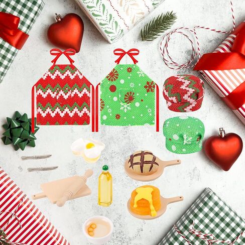 CCINEE 15pcs Christmas Elf Doll Cooking Accessories, Mini Elf Dolls Baker Outfit Aprons Miniature for Baking Xmas Dollhouse Decorations for Kids in Saudi Arabia