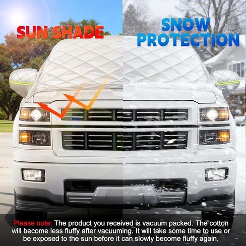 غطاء ثلجي للزجاج الأمامي C-hevy Silverado - واقي من الصقيع مكون من 6 طبقات، ومظلة شتوية مع أغطية مرآة وخطافات مضادة للرياح - أغطية شتوية للسيارات in Kuwait