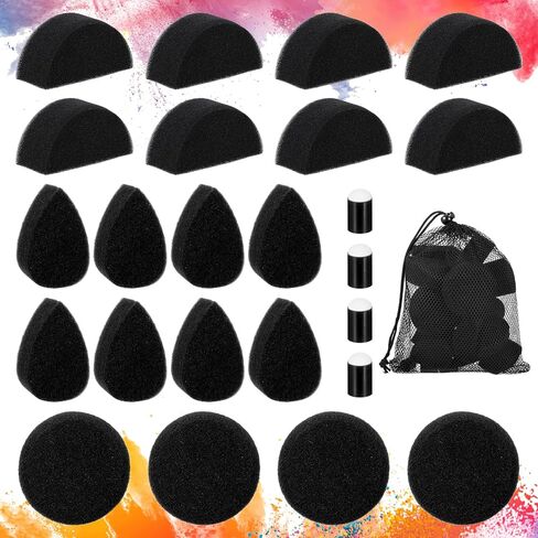 25 Pcs Face Paint Sponges Kit High Density Face Body Painting Sponge Set Droplets Makeup Paint Sponges with Storage Bag for Halloween Christmas Adults Art Work and Body Paintings in Saudi Arabia