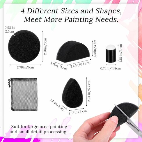 25 Pcs Face Paint Sponges Kit High Density Face Body Painting Sponge Set Droplets Makeup Paint Sponges with Storage Bag for Halloween Christmas Adults Art Work and Body Paintings in Saudi Arabia
