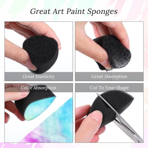 25 Pcs Face Paint Sponges Kit High Density Face Body Painting Sponge Set Droplets Makeup Paint Sponges with Storage Bag for Halloween Christmas Adults Art Work and Body Paintings in Saudi Arabia