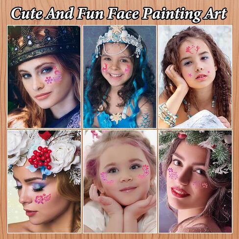 42 قطعة من استنسل طلاء الوجه، قوالب رسم الوجه للجسم قابلة لإعادة الاستخدام لتصميمات الوشم المؤقت لحفلات الهالوين، فن المكياج in Kuwait