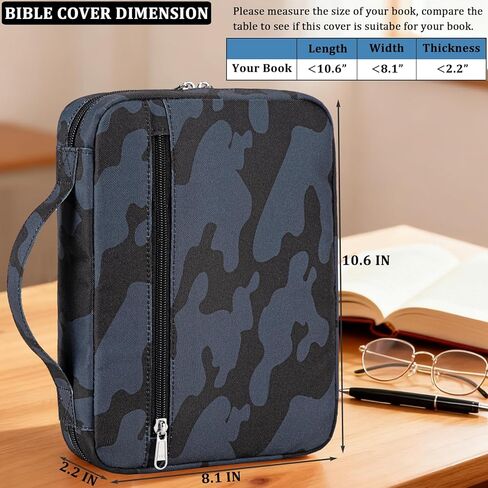 JIANYA Bible Cover for Boys Kids Bible Case Church Bag Childrens Bible Carrying Case with Handle and Zippered Pocket, Camo Green in Saudi Arabia