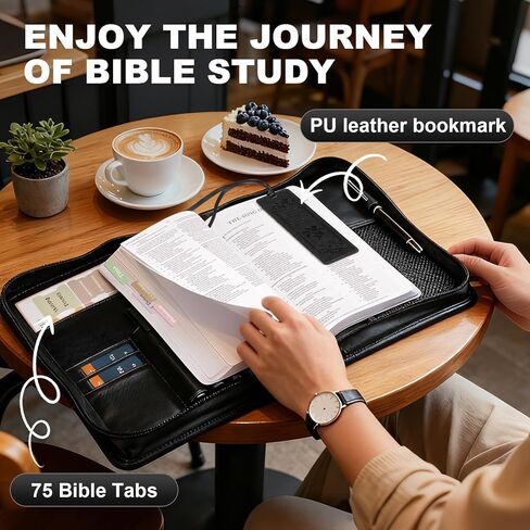 IVGHV Leather Bible Cover for Men, Premium PU Leather Bible Cover Case for Women Large, Church Bag, Carrying Book Case, Bible Book Cover with Handle&Zippered Pocket, Bible Bag for Men & Women (Brown) in Saudi Arabia