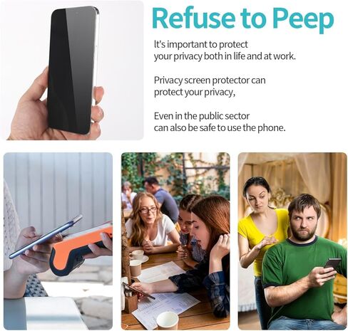 pehael [2+2 Pack iPhone 14 Privacy Screen Protector with Camera Lens Protector Full Coverage Anti-Spy Tempered Glass Film 9H Hardness Upgrade Edge Protection Easy Installation Bubble for [6.1 inch] in Kuwait