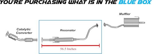 Northeastern Exhaust | Stainless Steel Resonator Pipe Compatible for Nissan Versa 2012-2017 | Nissan Versa Note 2012-2017 1.6L | Free Gaskets and Sleeve Included | Automotive Replacement Part in Saudi Arabia