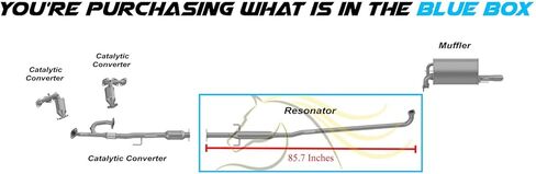 Exhaust Resonator Pipe Compatible for 2002-2006 Toyota Camry 3.0L | Stainless Steel | Northeastern Exhaust | Free Gaskets, Hangers, Clamp, and Bolt Kti Included in Saudi Arabia