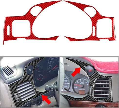 Chcury1 2Pcs Dashboard Panel Cover Speedometer Display Trim Sticker LHD ABS Red For Chevrolet Impala 2000-2005 in Saudi Arabia