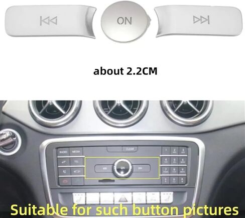 السيارات الداخلية متوافقة مع بنز للفئة B W246 2015 2016 للفئة W176 2013-2015 سيارة الداخلية غطاء زر تقليم ملصقات غطاء التبديل الوسائط المتعددة (زر النافذة الأسود) in Kuwait