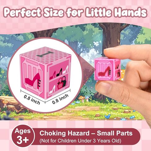 adah 216pcs اللبنات المغناطيسية للفتيات، ألعاب الجذعية الأميرة الوردية للأعمار من 4 إلى 8 سنوات، ألعاب البناء التعليمية الإبداعية لأعمار 3-6 سنوات، كتل سحرية للأطفال in Kuwait
