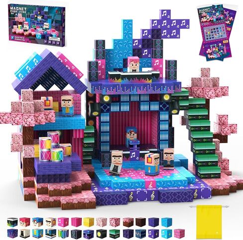 Magnetic Building Blocks 200PCS, STEM Toys Educational Magnet Cubes, Learning Sensory Toys for Kids Ages 4-12, Birthday Gifts for Boys & Girls in Saudi Arabia