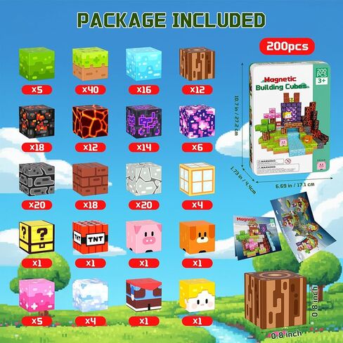 OUGUI Mini Magnetic Blocks Travel Toys for Kids - 35 PCS Magnet Building Blocks Building Cubes with Iron Box STEM Educational Magnetic Toys Christmas Birthday Gift for Ages 4-8 Boys Girls Toddlers in Saudi Arabia