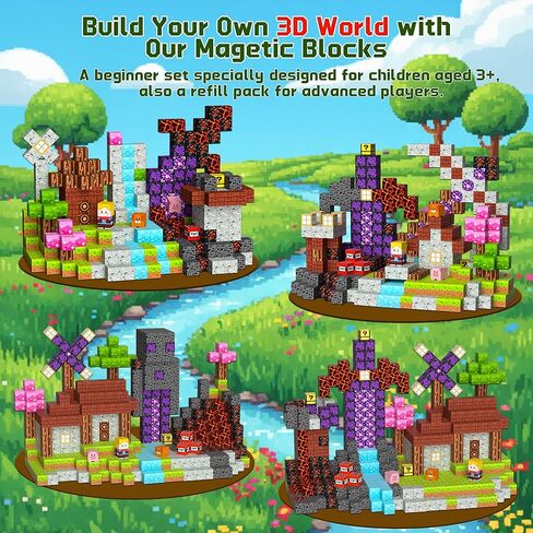 OUGUI Mini Magnetic Blocks Travel Toys for Kids - 35 PCS Magnet Building Blocks Building Cubes with Iron Box STEM Educational Magnetic Toys Christmas Birthday Gift for Ages 4-8 Boys Girls Toddlers in Saudi Arabia