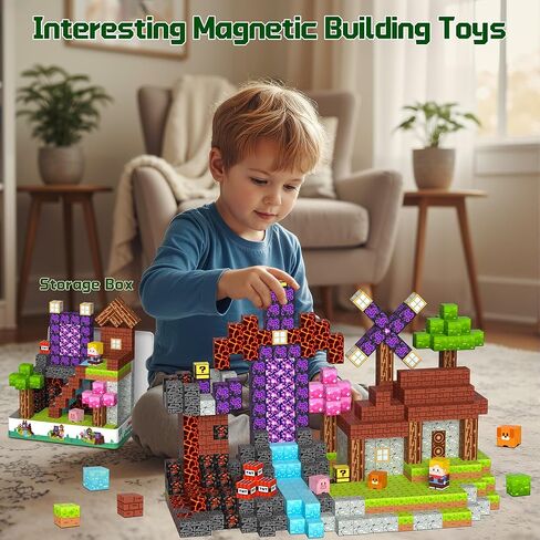 OUGUI Mini Magnetic Blocks Travel Toys for Kids - 35 PCS Magnet Building Blocks Building Cubes with Iron Box STEM Educational Magnetic Toys Christmas Birthday Gift for Ages 4-8 Boys Girls Toddlers in Saudi Arabia