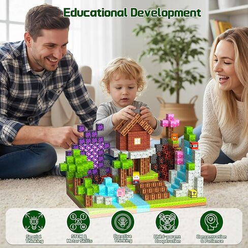 OUGUI Mini Magnetic Blocks Travel Toys for Kids - 35 PCS Magnet Building Blocks Building Cubes with Iron Box STEM Educational Magnetic Toys Christmas Birthday Gift for Ages 4-8 Boys Girls Toddlers in Saudi Arabia
