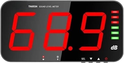 Large Screen Noise Meter TA653A Decibel Meter Environmental Noise Alarm Wall-Mounted Sound Level Meter TA654A External 5m Probe(TA654A External) in Saudi Arabia