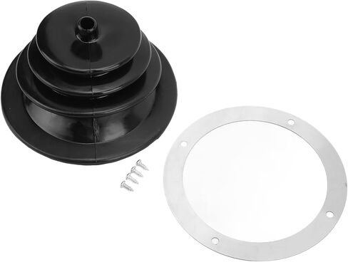 Acouto Round Shifter Boot, Gear Shift Handbrake L Boot Plate Kit Black Rubber Round 5.250in 13.3cm Universal bootsThe Shifter Boot Plate kit is extensively Univers in Saudi Arabia