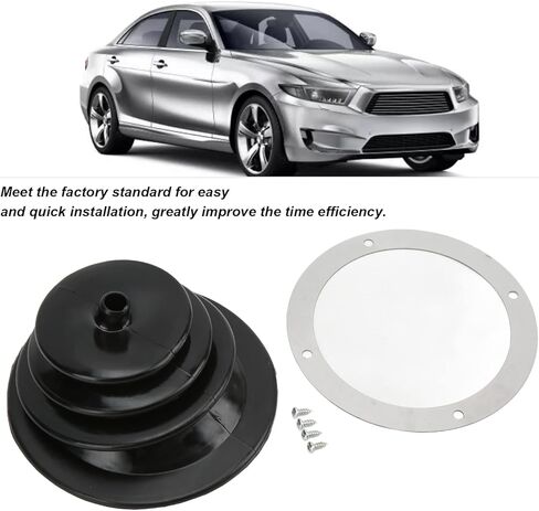 Acouto Round Shifter Boot, Gear Shift Handbrake L Boot Plate Kit Black Rubber Round 5.250in 13.3cm Universal bootsThe Shifter Boot Plate kit is extensively Univers in Saudi Arabia